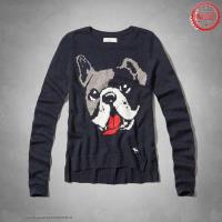 dames abercrombie fitch truien jacquard cartoon crewneck koningsblauw Quick Overhemd jyh6k681